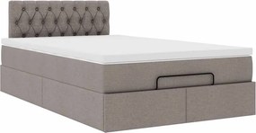 vidaXL Οθωμανικό κρεβάτι με στρώμα Taupe 120x200cm ύφασμα