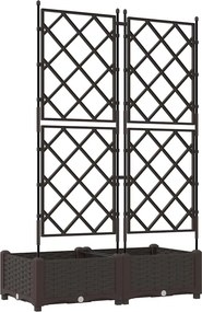 vidaXL Γλάστρα Κήπου 2 τμχ. Καφέ 80 x 40 x 125,5 εκ. PP
