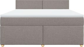vidaXL Κρεβάτι Boxspring με Στρώμα Taupe 180x200 εκ. Υφασμάτινο