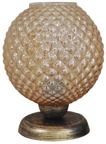 Φωτιστικό Επιτραπέζιο 09-0123 TL-07/5010 Ε27 Γυαλί Ball H26XΦ20cm Bronze-Honey Heronia Metal, Glass