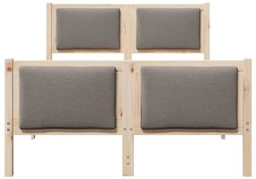 vidaXL Σκελετός Κρεβατιού με κεφαλάρι Taupe 120 x 200 cm ύφασμα