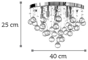 InLight Φωτιστικό οροφής από χρώμιο μέταλλο και διάφανα κρύσταλλα (5292-Β)