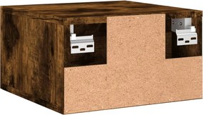 vidaXL Κομοδίνο Επιτοίχιο Καπνιστή Δρυς 35 x 35 x 20 εκ.