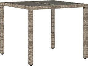 vidaXL Σετ Τραπεζαρίας Κήπου 5 τεμ. Γκρι Συνθ. Ρατάν με Μαξιλάρια