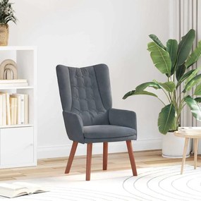 vidaXL Χαλαρωτική Πολυθρόνα Σκούρο γκρι 63 x 67 x 94 εκ. Βελούδο