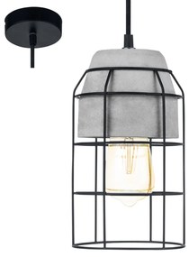 Φωτιστικό Οροφής Consett 49783 Black Eglo Cement, Metal