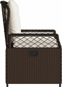 vidaXL Καρέκλες Κήπου Ανακλινόμενες 2 τεμ. Καφέ Συνθ. Ρατάν