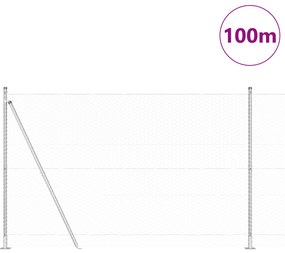 vidaXL Hexagon Fence 1.4x100 m Γαλβανισμένος Χάλυβας