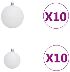 vidaXL Χριστουγεν. Δέντρο Προφωτισμένο Τεχνητό Μπάλες Μαύρο 210εκ