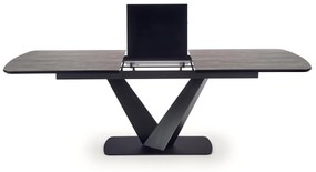 VINSTON extension table, color: top - dark grey / black, legs - black DIOMMI V-CH-VINSTON-ST