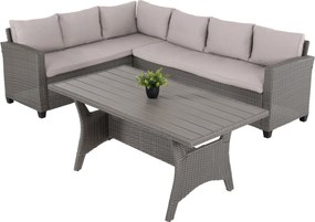ΣΕΤ ΣΑΛΟΝΙ ΓΩΝΙΑ &amp; ΤΡΑΠΕΖΙ CARSON HM6078.01 ΓΚΡΙ ΣΥΝΘ.RATTAN-ΜΑΞΙΛΑΡΙΑ