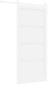 vidaXL Συρόμενη Πόρτα  με Σετ Υλικών Λευκό 93x202 εκ Συμπαγούς Ξύλου Πεύκου