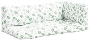 Μαξιλάρια Παλέτας 3 τεμ. Σχέδιο Φύλλων Υφασμάτινα - Πράσινο