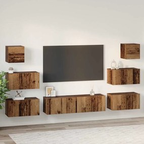 vidaXL Σετ επίπλου τηλεόρασης 8 pcs Παλαιό ξύλο 60 x 30 x 30 cm