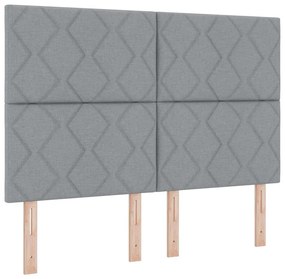 vidaXL Υφασμάτινο Κεφαλάρι Geometric Ανοιχτό γκρι 160 cm ύφασμα