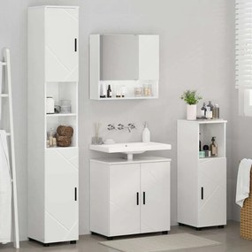 vidaXL Σετ Επίπλων Μπάνιου 4 pcs Γυαλιστερό λευκό 61 x 35 x 64 εκ.