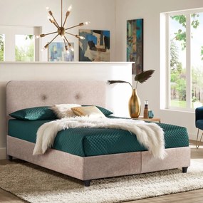 Κρεβάτι Dolores Μπεζ Υφασμάτινο Nubuck 150x200 εκ.