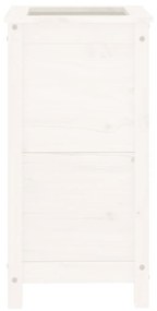 vidaXL Ζαρντινιέρα Λευκή 40 x 40 x 78 εκ. από Μασίφ Ξύλο Πεύκου