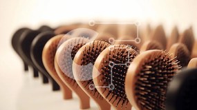 Intra Συλλεκτικό Ξύλινο Παζλ Plywood  4mm - Ξύλινες βούρτσες μαλλιών σε αισθητική διάταξη Σε Ξύλινο Κουτί - Διαστάσεις: 10x10 cm – 25 κομμάτια