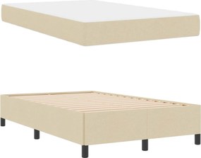 vidaXL Κρεβάτι με ελατήρια Κρεμ 120 x 200 cm ύφασμα