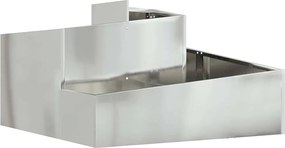 vidaXL Γλάστρα Κήπου Ασημί 80 x 80 x 50 εκ. Επικαλυμμένος Χάλυβας