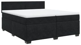 vidaXL Κρεβάτι Boxspring με Στρώμα Μαύρο 200x200 εκ. Βελούδινο