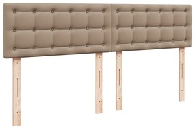 Κρεβάτι Boxspring με Στρώμα Καπουτσίνο 200x200εκ.από Συνθ.Δέρμα - Καφέ