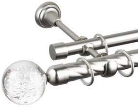 Κουρτινόβεργα διπλή twist Cristal Monaco 25/19 – χρώμιο ματ - 300 cm