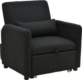 Πολυθρόνα-κρεβάτι Flexa pakoworld ύφασμα μαύρο 85x92x84εκ