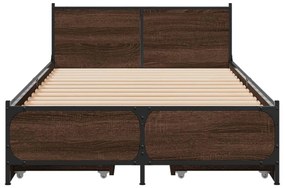vidaXL Πλαίσιο Κρεβατιού με συρτάρια Καφέ δρυς 100x200 εκ. Επεξ. Ξύλο