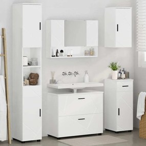 vidaXL Σετ Επίπλων Μπάνιου 5 pcs Γυαλιστερό λευκό 30 x 35 x 192 εκ.