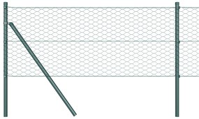 vidaXL Εξαγωνικός Φράκτης Πράσινος 0.4x25 μ Ατσάλι