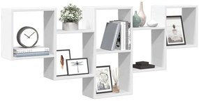 vidaXL Ραφιέρα Τοίχου Λευκό 159x18x66 εκ. από Επεξ. Ξύλο