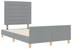 vidaXL Κρεβάτι Φωτεινό Γκρι 120x190 εκ. Υφασμάτινο