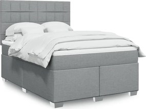 vidaXL Κρεβάτι Boxspring με Στρώμα Αν. Πράσινο 160x200εκ Υφασμάτινο