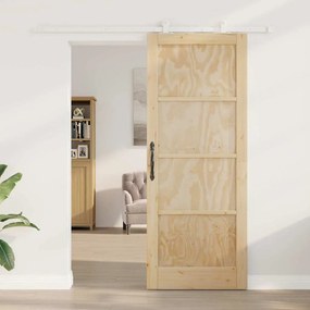 vidaXL Σετ Συρόμενης Πόρτας ORKDAL Φυσικό και λευκό 83 x 211 εκ.