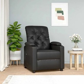 vidaXL Πολυθρόνα με Ανύψωση Μαύρη από Συνθετικό Δέρμα