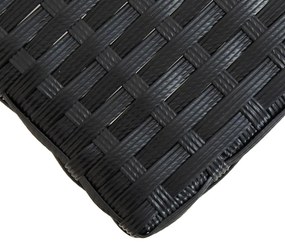 vidaXL Πάγκος Κήπου Μαύρος 120 εκ. Συνθετικό Ρατάν/Μασίφ Ξύλο Ακακίας