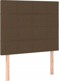 vidaXL Κρεβάτι Boxspring με Στρώμα Σκούρο Καφέ 90x200 εκ. Υφασμάτινο
