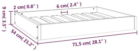 Κρεβάτι Σκύλου Μελί 71,5 x 54 x 9 εκ. από Μασίφ Ξύλο Πεύκου - Καφέ