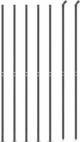 vidaXL Συρματόπλεγμα Περίφραξης Ανθρακί 2x10 μ. με Βάσεις Φλάντζα