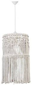 Φωτιστικό Οροφής Mac-01 Φ30 1/L Macrame 31-1060 White Heronia Σχοινί, Πλαστικό