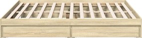 vidaXL Πλαίσιο Κρεβατιού με συρτάρια Sonoma Δρυς 200x200εκ. Επεξ. Ξύλο