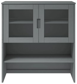 vidaXL Πάνω Μέρος Ντουλαπιού MOLDE Γκρι 90x35x100 εκ. Μασίφ Πεύκο