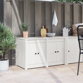vidaXL Ντουλάπα Κουζίνας Λευκό 106 x 55 x 64 cm Μασίφ ξύλο πεύκου