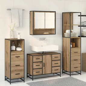 vidaXL Σετ Επίπλων Μπάνιου 3 pcs Artisan Oak Επεξεργασμένο ξύλο