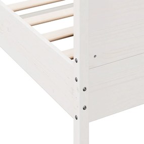 vidaXL Σκελετός Κρεβ. Χωρίς Στρώμα Λευκό 135x190 εκ Μασίφ Πεύκο