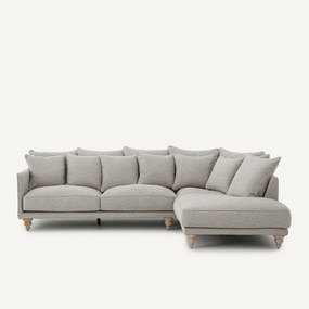 Γωνιακός καναπές από υφή βισκόζης και λινό, LAZARE