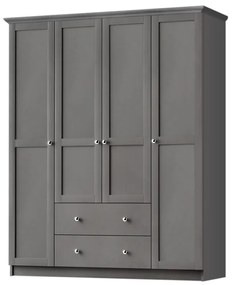 Ντουλάπα ρούχων Emily Megapap τετράφυλλη χρώμα anthracite 140x50x210εκ. - GP055-0005,2