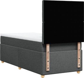 vidaXL Κρεβάτι Boxspring με Στρώμα Σκούρο Γκρι 80x200 εκ. Υφασμάτινο